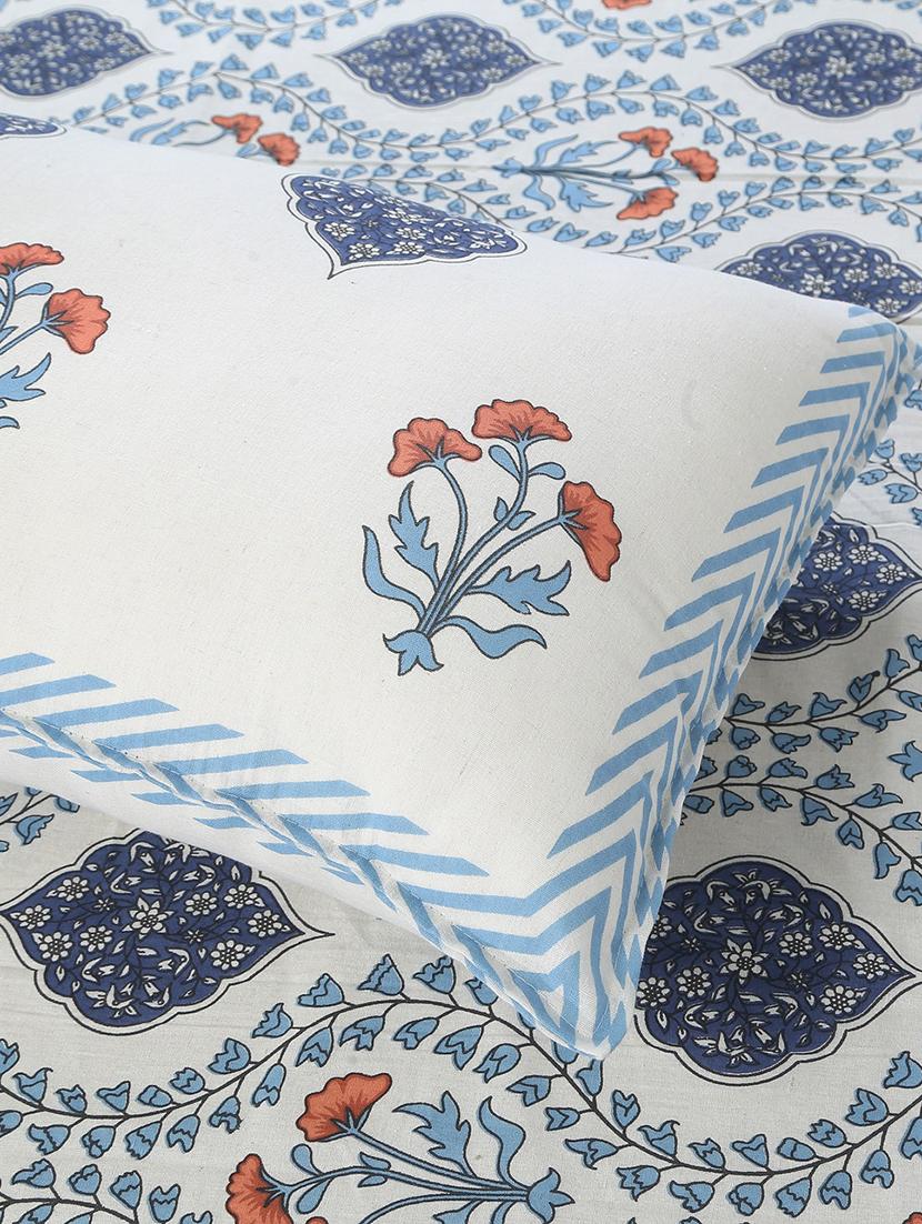 texstylers cotton floral print jaipuri 90 x 100 inches double bedsheet with 2 pillow covers - 21027142 - Standard Image - 3
