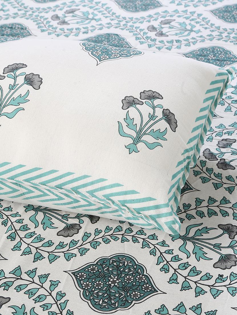texstylers cotton floral print jaipuri 90 x 100 inches double bedsheet with 2 pillow covers - 21027144 - Standard Image - 3