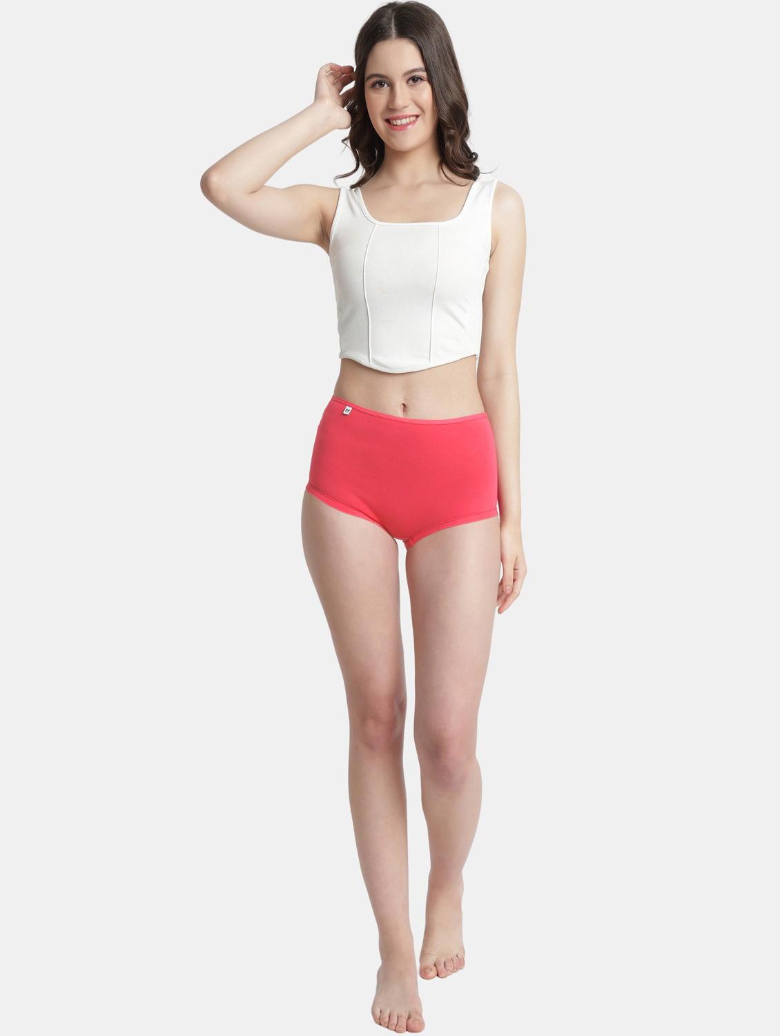coral lycra boy shorts panty - 21028851 - Standard Image - 3