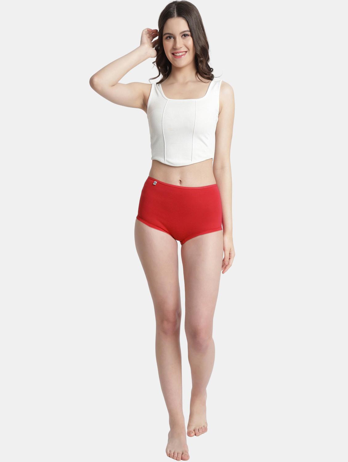 red lycra boy shorts panty - 21028853 - Standard Image - 3