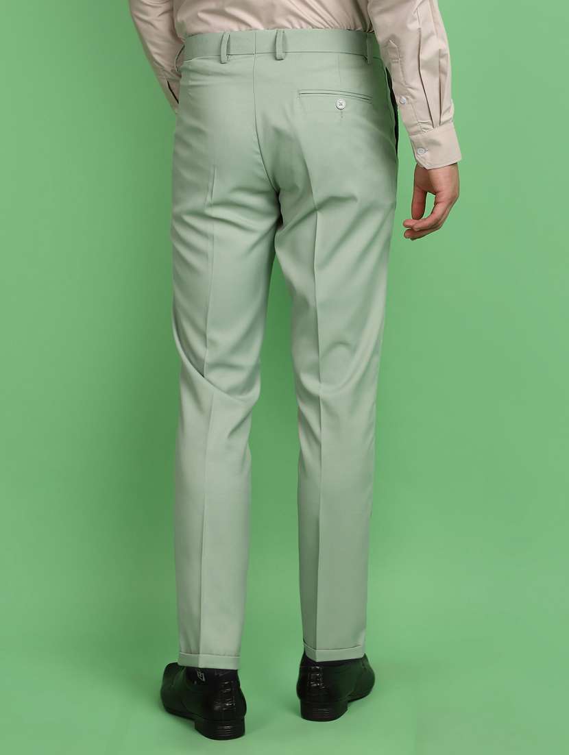 men solid slim fit formal trouser - 21028921 -  Standard Image - 3