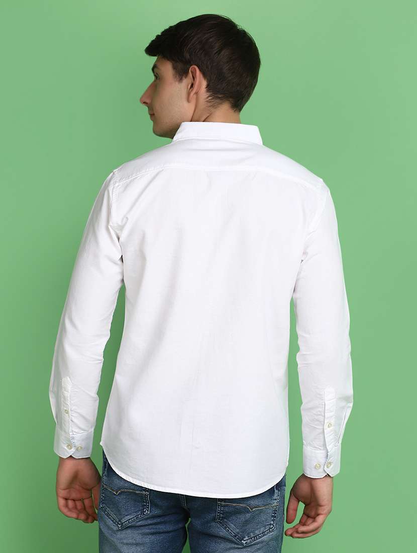 men white regular fit solid casual shirt - 21028932 -  Standard Image - 3