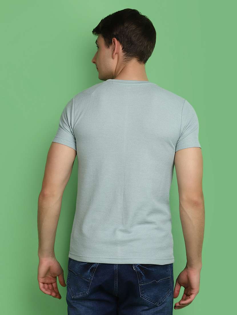 men solid green casual t-shirt - 21028938 -  Standard Image - 3