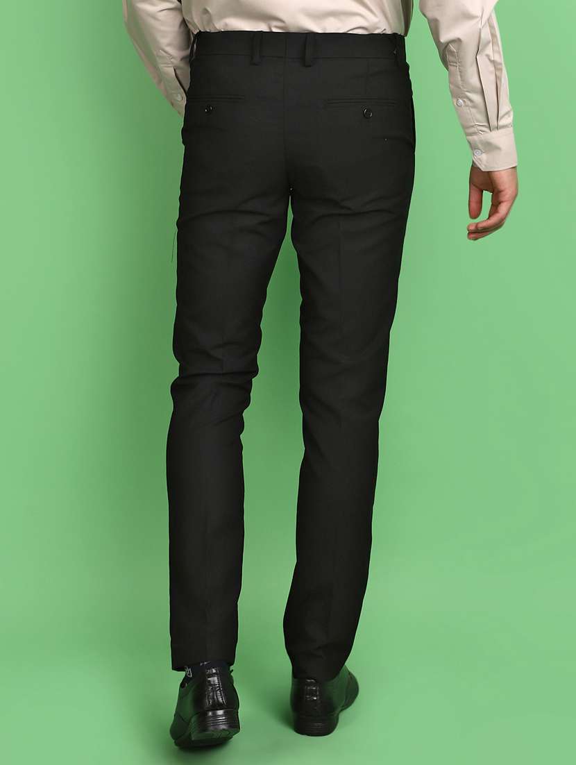 Men Solid Slim Fit Formal Trouser - 21029020 -  Standard Image - 3