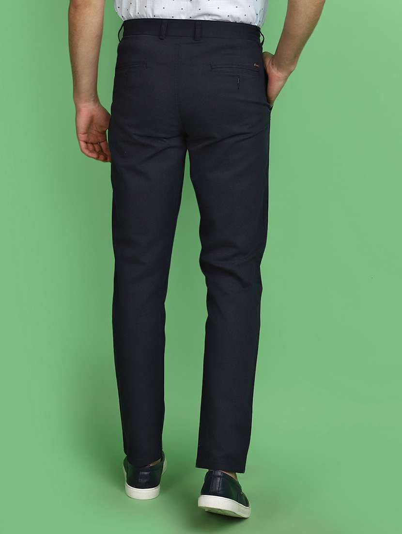 men solid regular fit chinos casual trouser - 21029022 -  Standard Image - 3