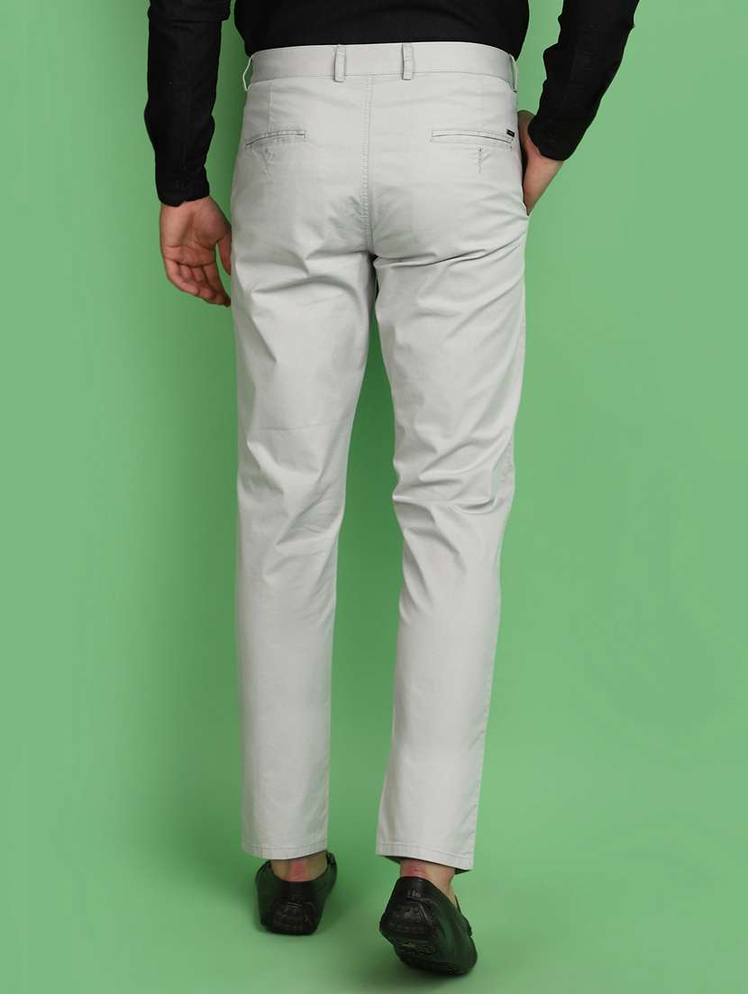 Men Solid Full Length Chinos - 21029023 -  Standard Image - 3