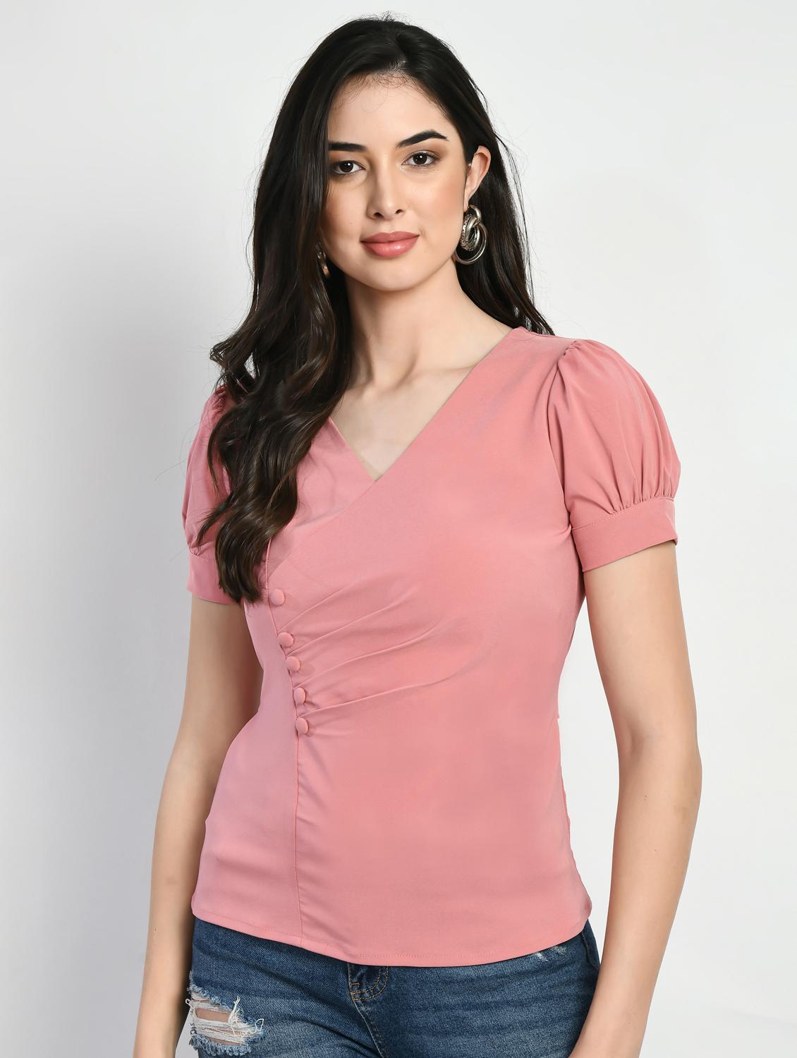 peach lycra blend regular top