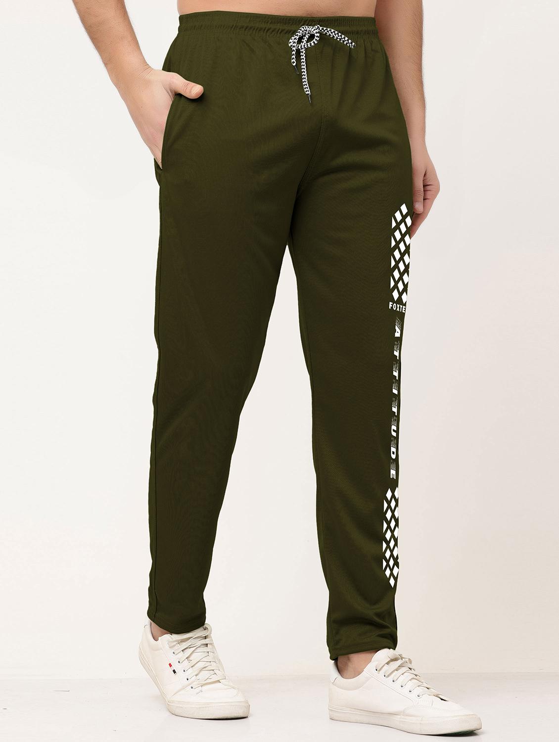 olive polyester full length track pant - 21029954 - Zoom Image - 0