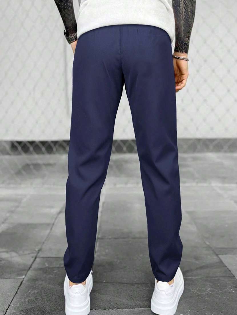 blue polyester  full length track pant - 21029962 -  Standard Image - 3