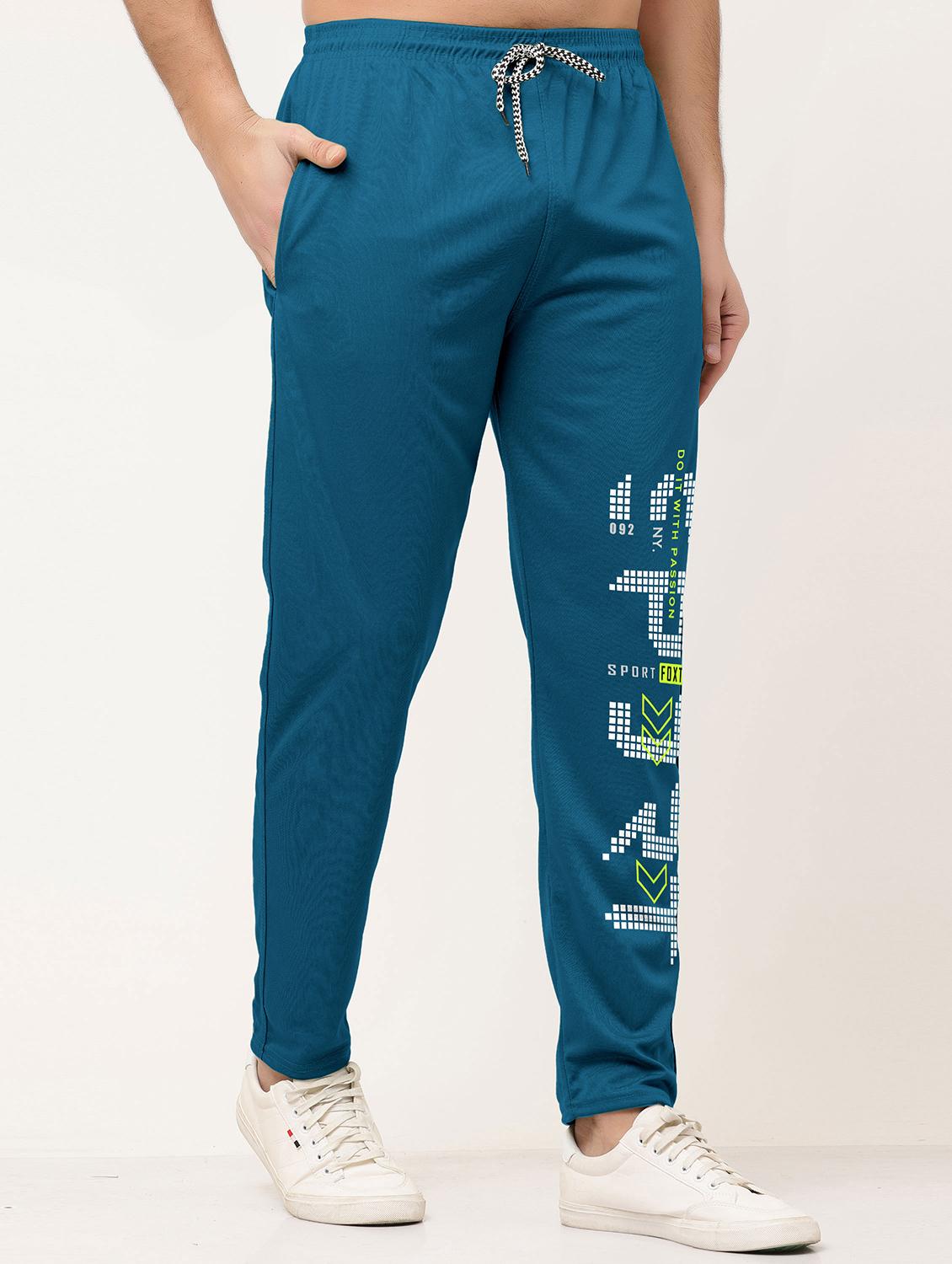 teal polyester full length track pant - 21029967 - Zoom Image - 0
