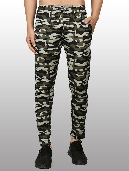 green polyester  full length track pant - 21029988 -  Standard Image - 0