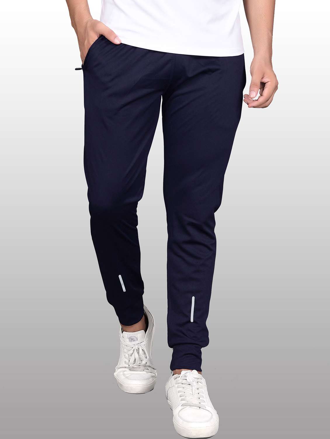 navy blue polyester full length track pant - 21029996 - Zoom Image - 0