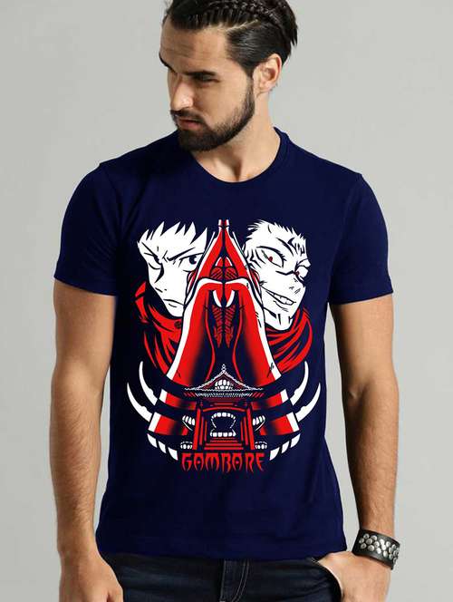 men round neck front print t-shirt - 21030253 -  Standard Image - 0