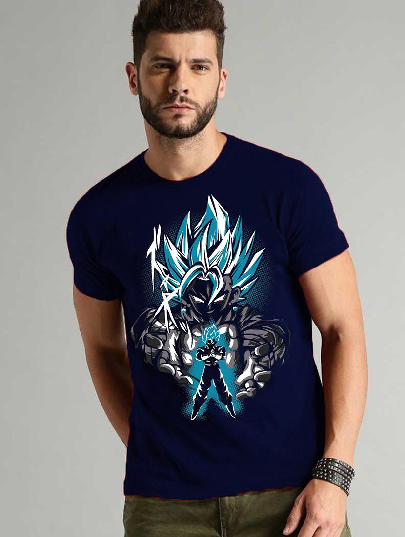 men round neck front print t-shirt - 21030608 - Zoom Image - 0