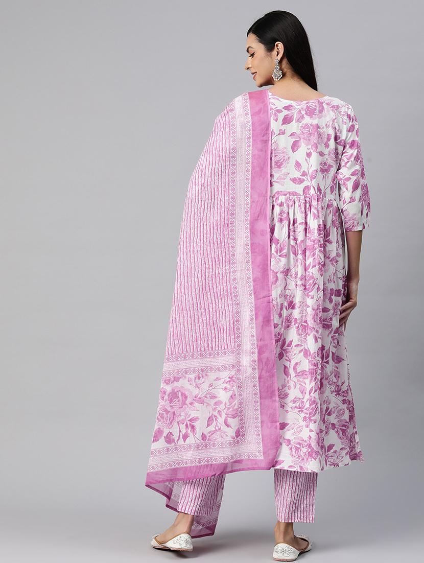 women three quarter sleeve kurta pant with dupatta set - 21031181 - Standard Image - 3