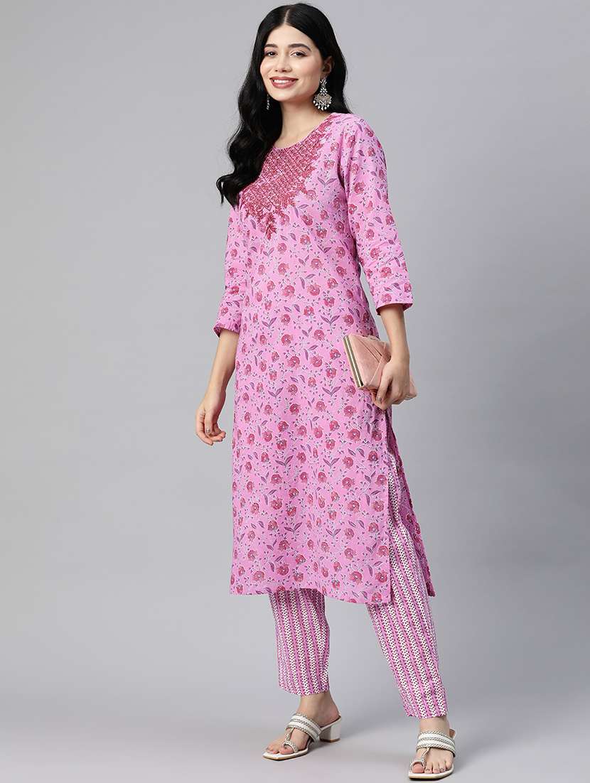 purple kurta pant set