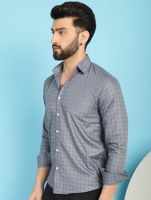 grey cotton casual shirt - 21031206 - Standard Image - 0