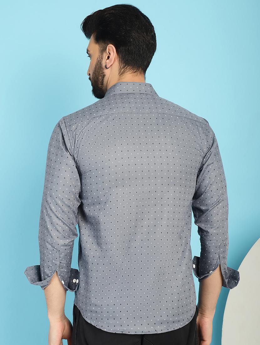 grey cotton casual shirt - 21031206 - Standard Image - 3