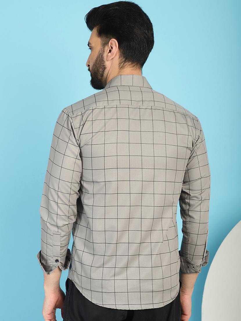 grey cotton casual shirt - 21031209 - Standard Image - 3