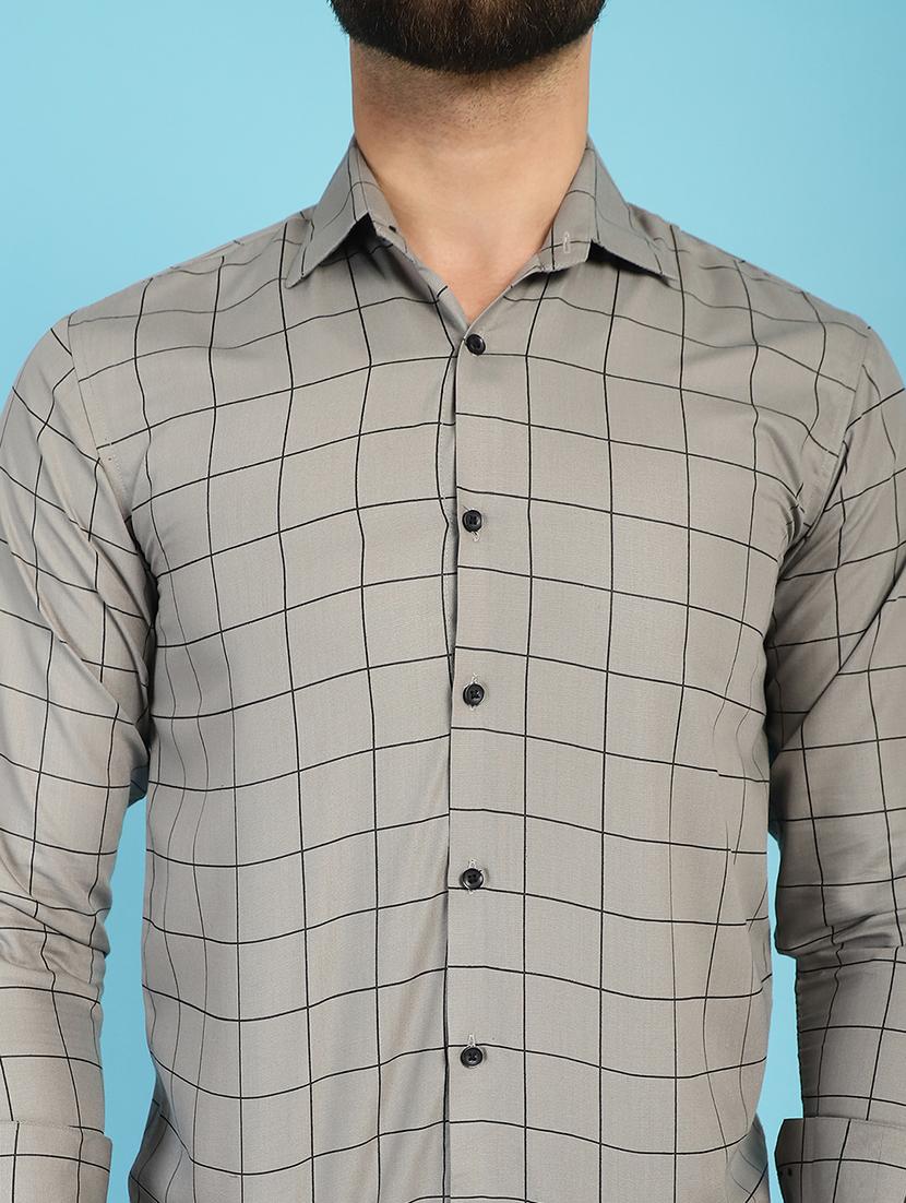 grey cotton casual shirt - 21031209 - Standard Image - 5