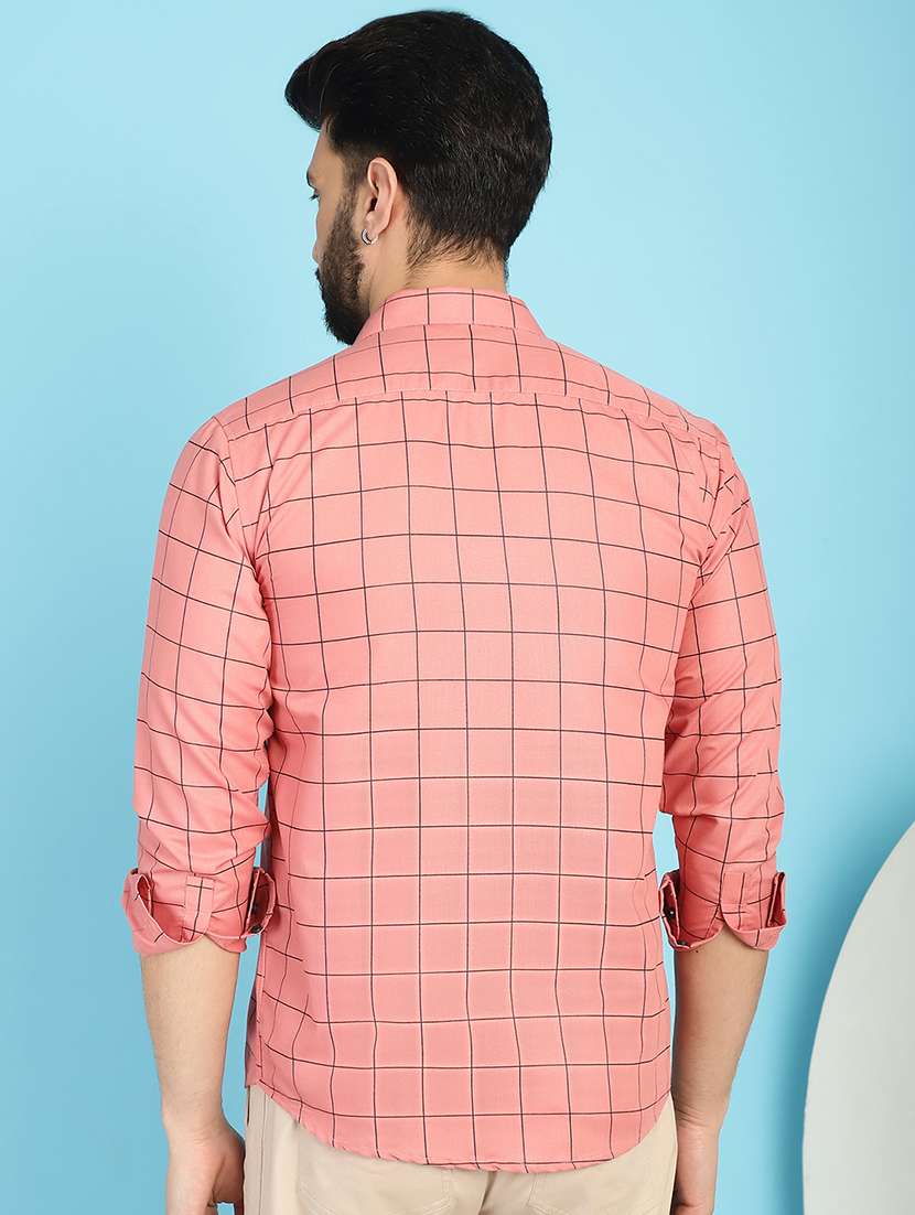 peach cotton casual shirt - 21031210 -  Standard Image - 3