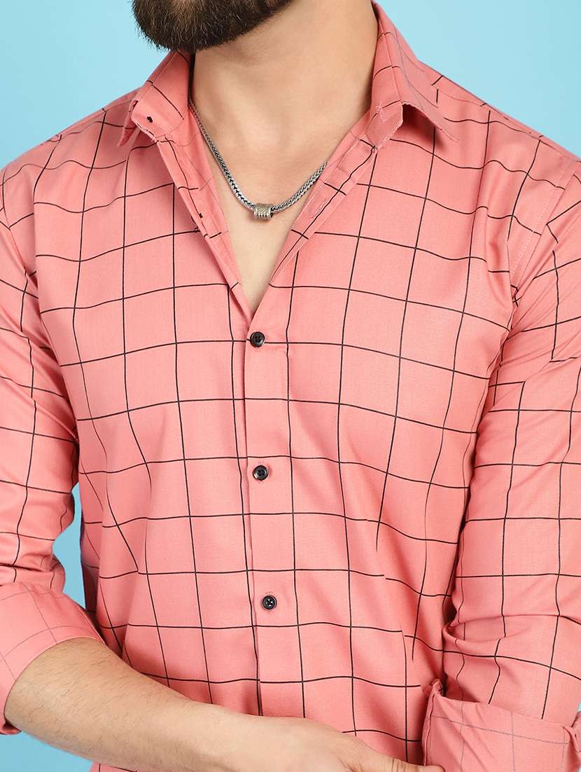 peach cotton casual shirt - 21031210 -  Standard Image - 5