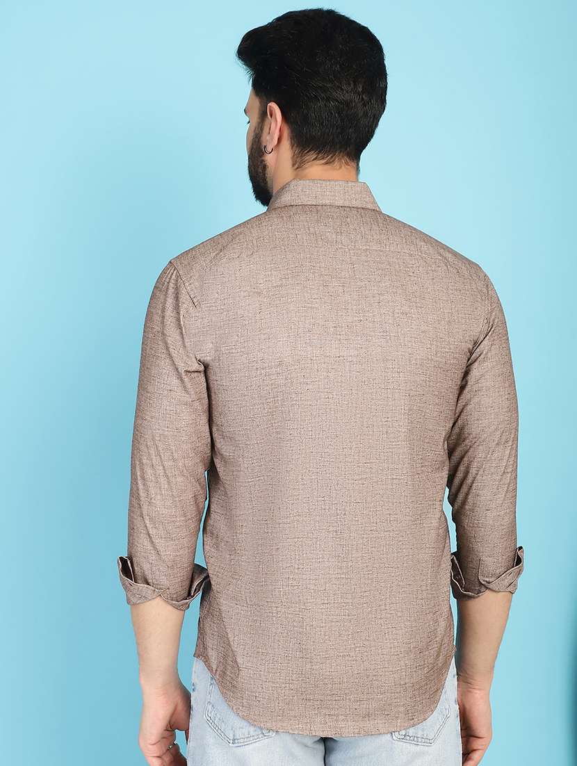 mauve cotton casual shirt - 21031212 - Standard Image - 3