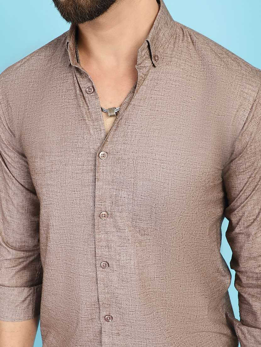 mauve cotton casual shirt - 21031212 - Standard Image - 5