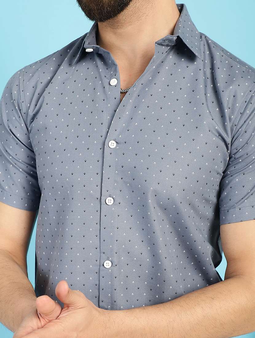 grey cotton casual shirt - 21031220 -  Standard Image - 5
