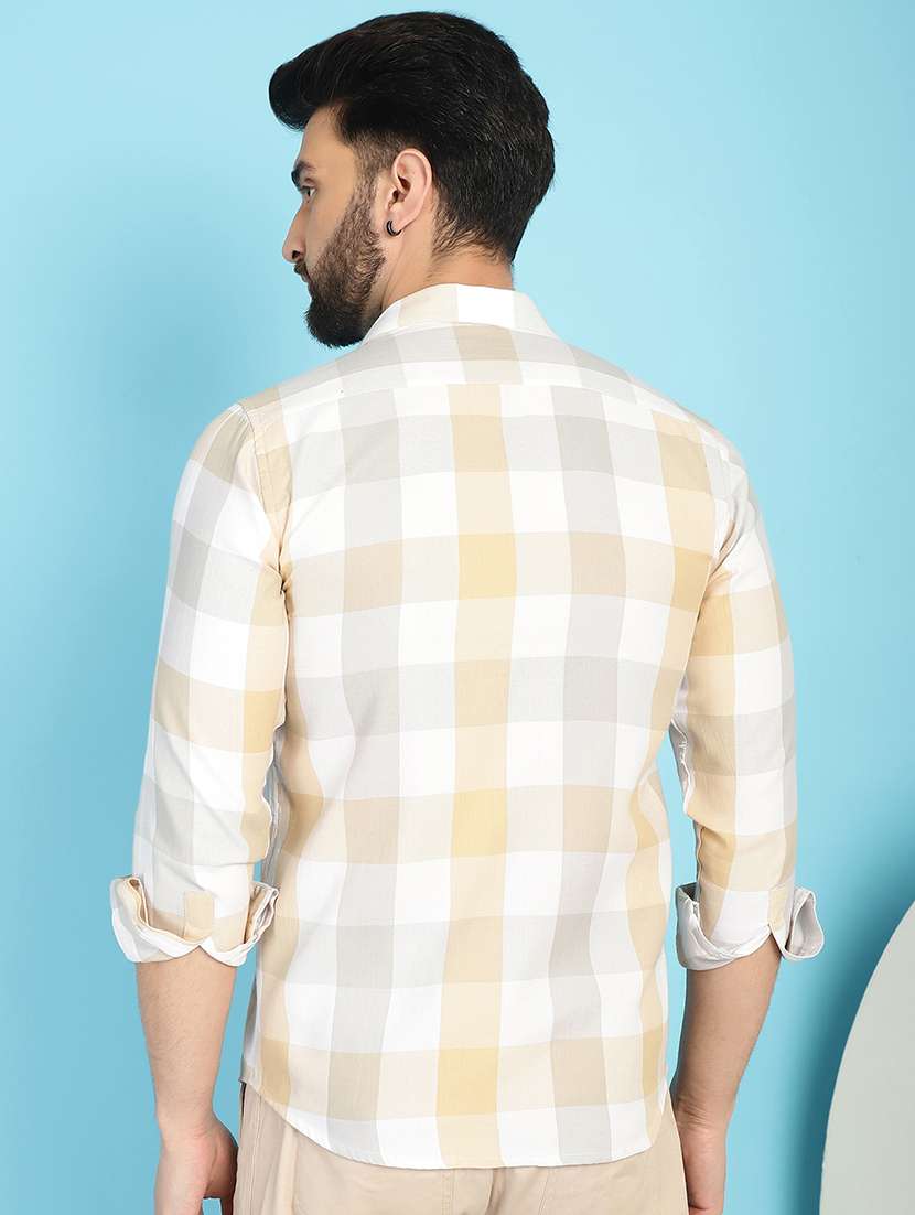 cream cotton casual shirt - 21031226 -  Standard Image - 3