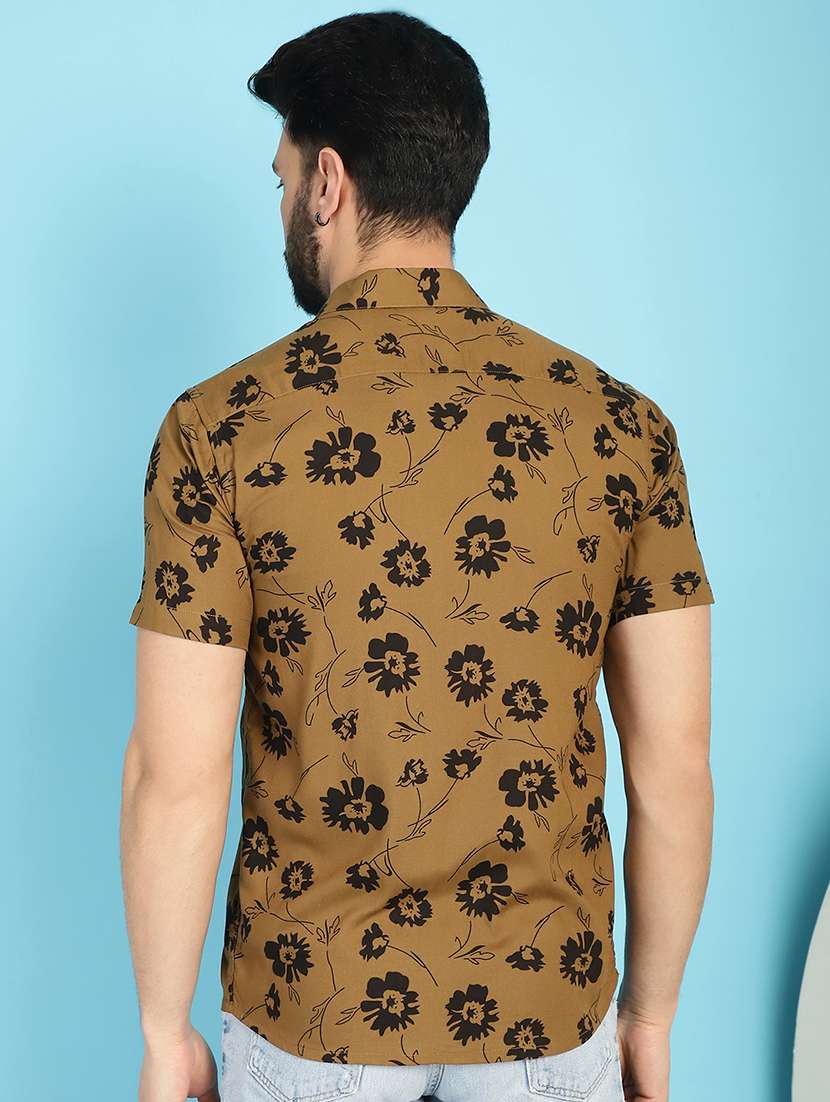 mustard rayon casual shirt - 21031231 -  Standard Image - 3