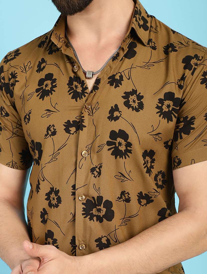 mustard rayon casual shirt - 21031231 -  Standard Image - 5