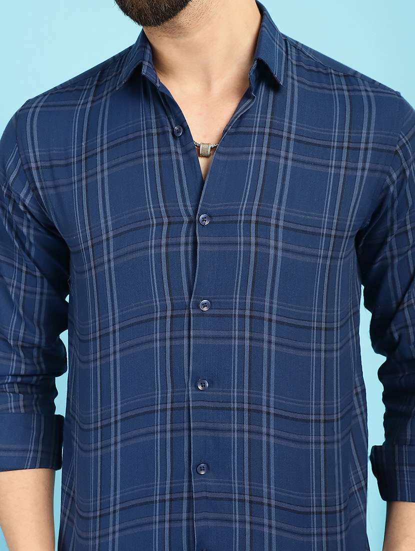 blue cotton casual shirt - 21031232 -  Standard Image - 5