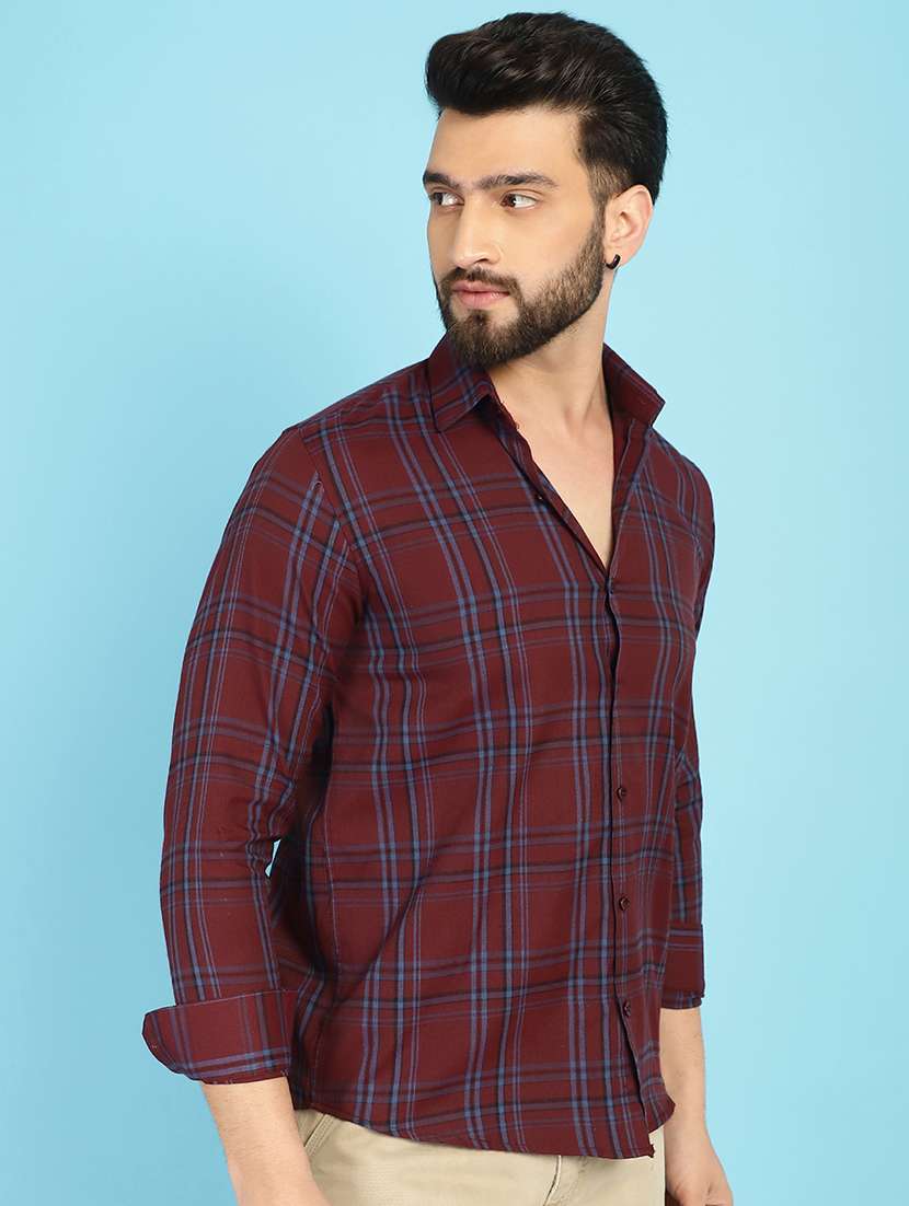 maroon cotton casual shirt