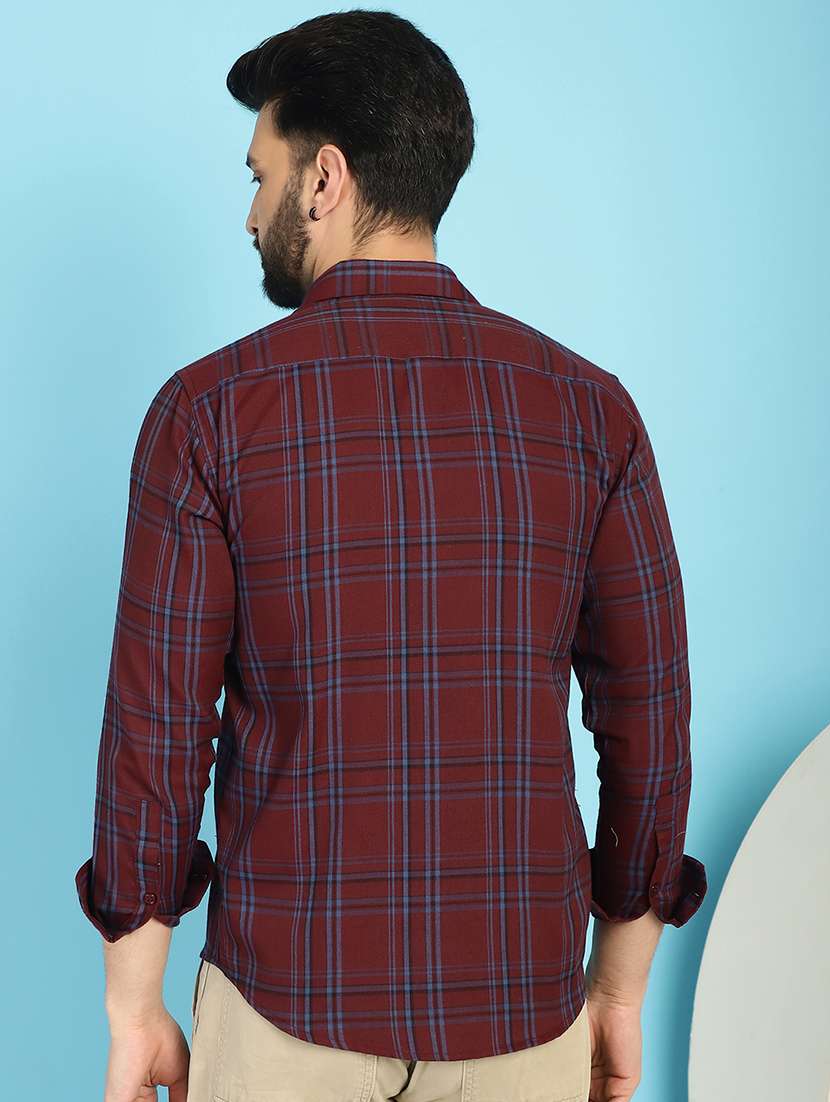maroon cotton casual shirt - 21031234 -  Standard Image - 3