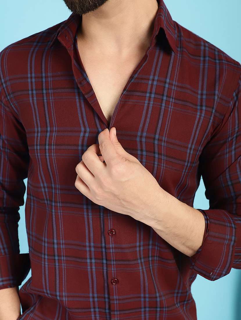 maroon cotton casual shirt - 21031234 -  Standard Image - 5