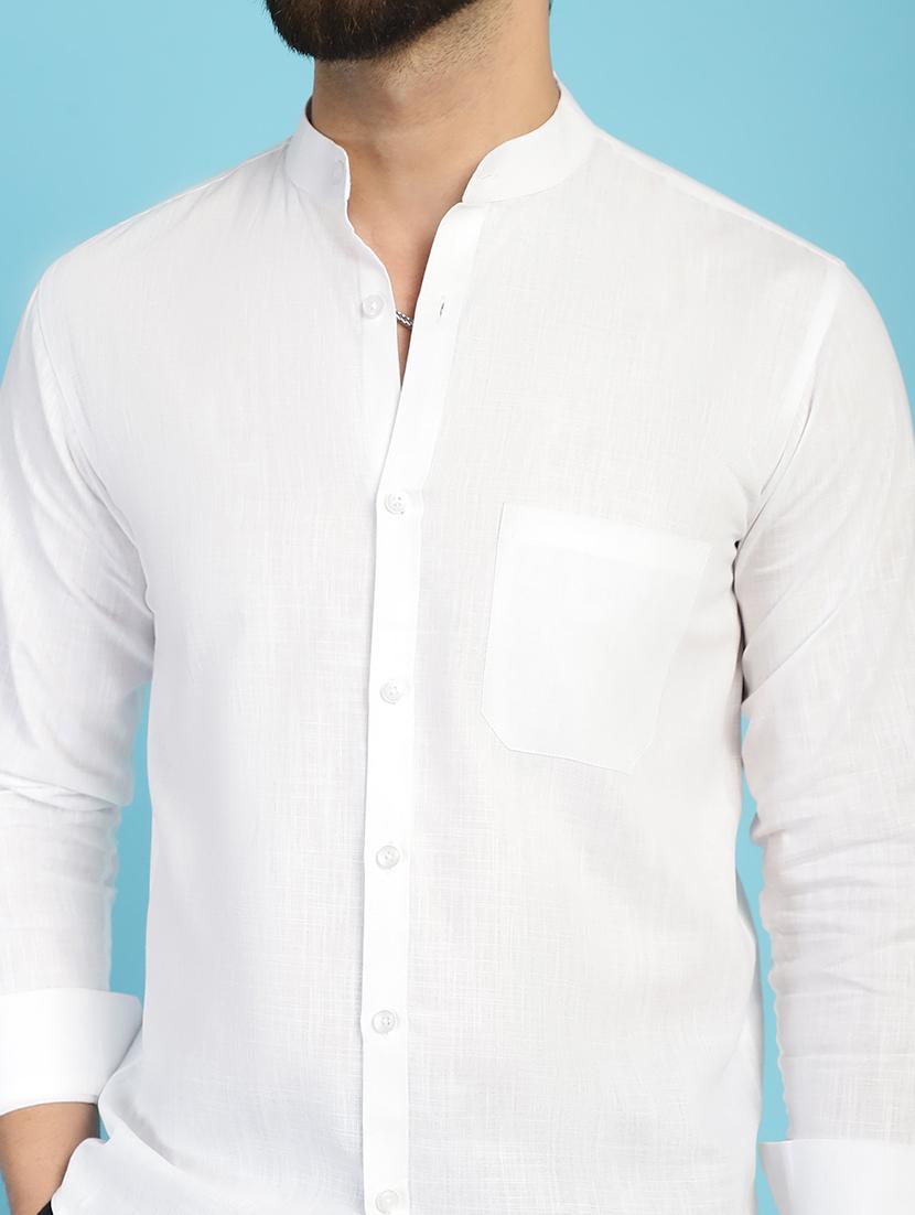 men white regular fit solid casual shirt - 21031243 - Standard Image - 5
