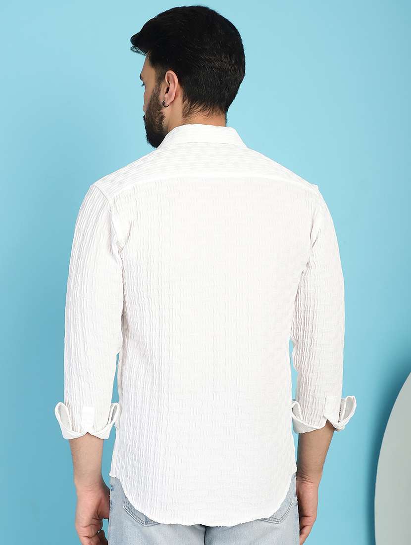 men white regular fit solid casual shirt - 21031248 -  Standard Image - 3