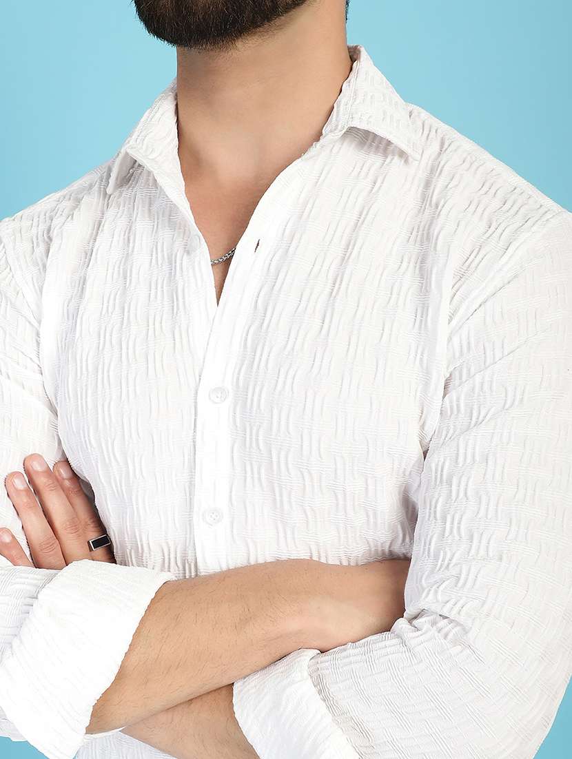 men white regular fit solid casual shirt - 21031248 -  Standard Image - 5