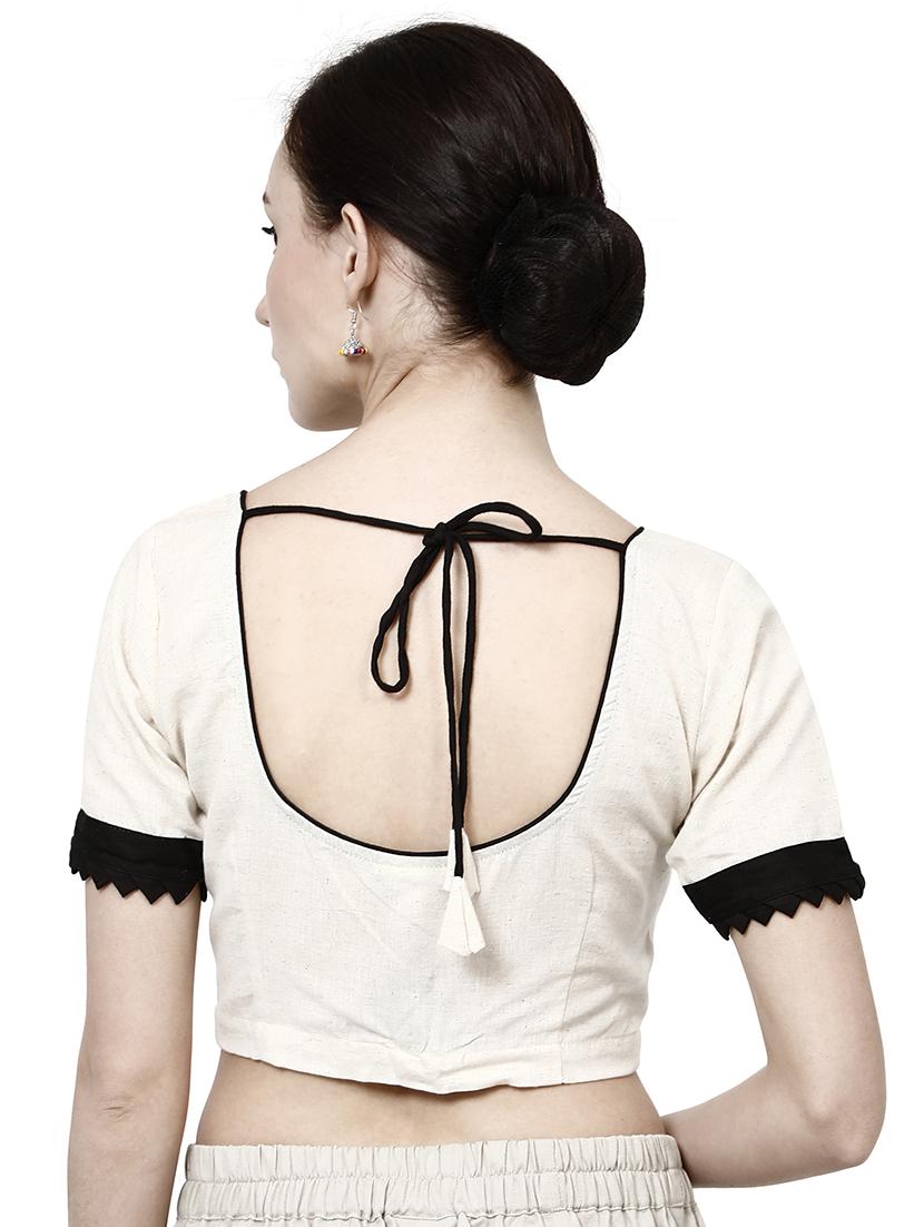 solid off white blouse - 21031367 - Standard Image - 3