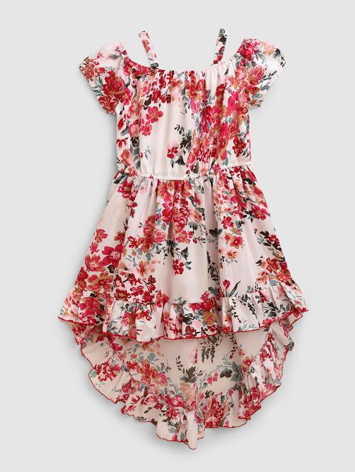 kids floral printed round neck frock - 21031629 -  Standard Image - 0