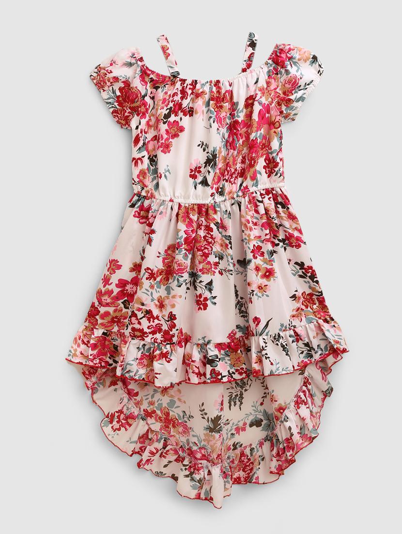 kids floral printed round neck frock - 21031629 -  Zoom Image - 0