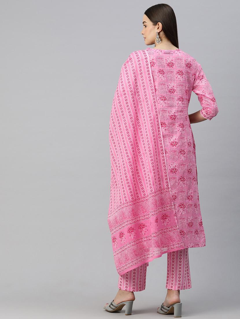 women three quarter sleeve kurta pant with dupatta set - 21031668 - Standard Image - 3