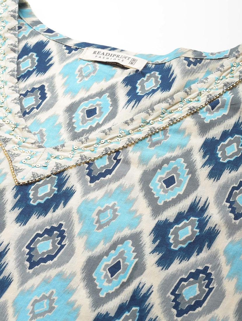 women three quarter sleeve kurta pant with dupatta set - 21031676 - Standard Image - 5