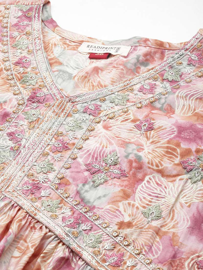 women three quarter sleeve kurta pant with dupatta set - 21031687 -  Standard Image - 5