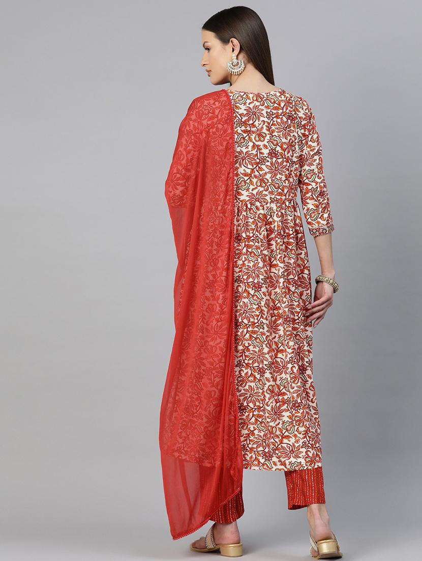 women three quarter sleeve kurta pant with dupatta set - 21031693 - Standard Image - 3