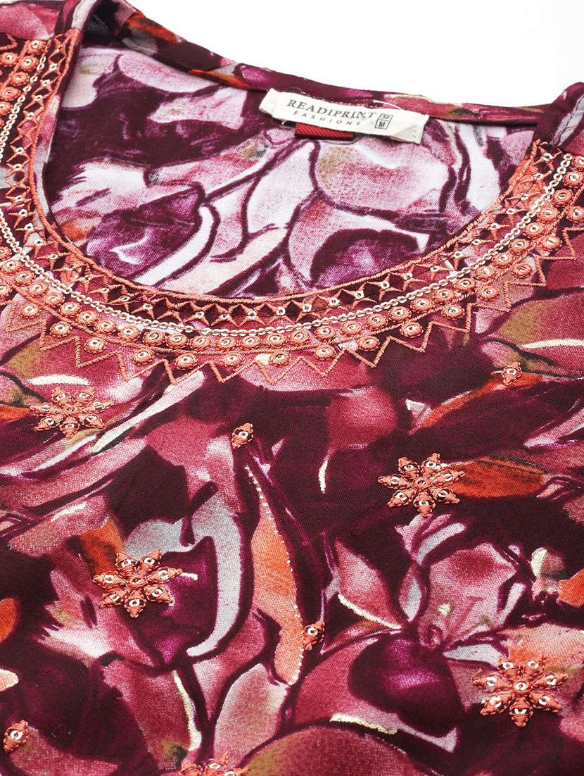 women printed kurta pant suit set - 21031709 -  Standard Image - 5