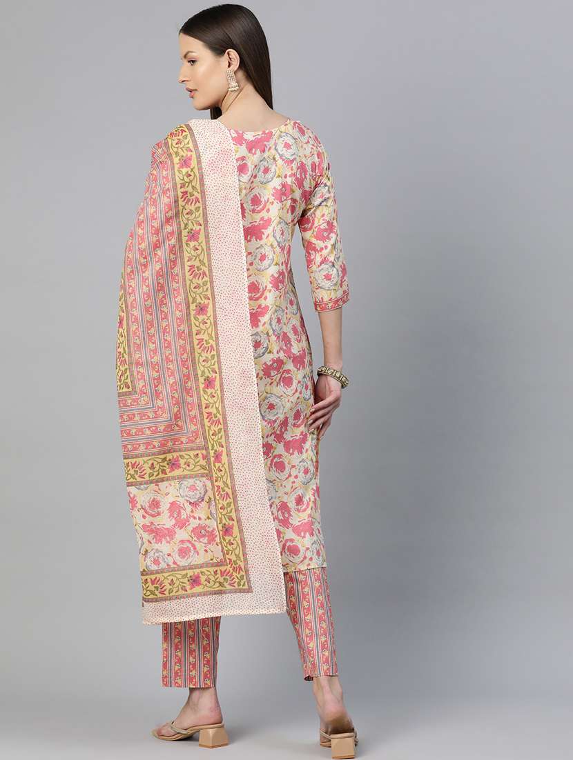 women three quarter sleeve kurta pant with dupatta set - 21031730 -  Standard Image - 3