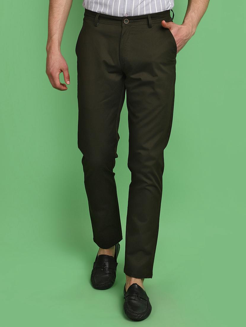 men solid ankle length chinos - 21031841 - Zoom Image - 0