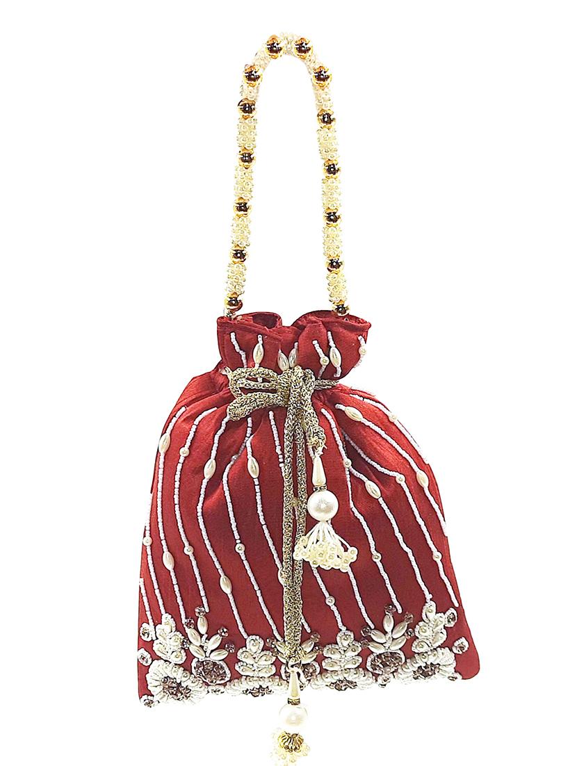 red embellished ethnic potlis - 21031991 - Standard Image - 3